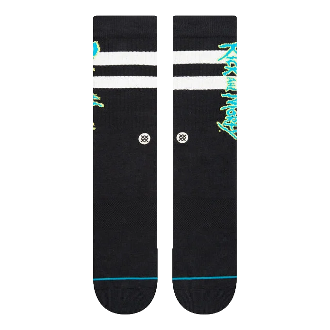 Rick and Morty Black Crew Socks - Large
