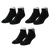 Basix Fashion Knit Socks - Black - Ankle - 3 Pair