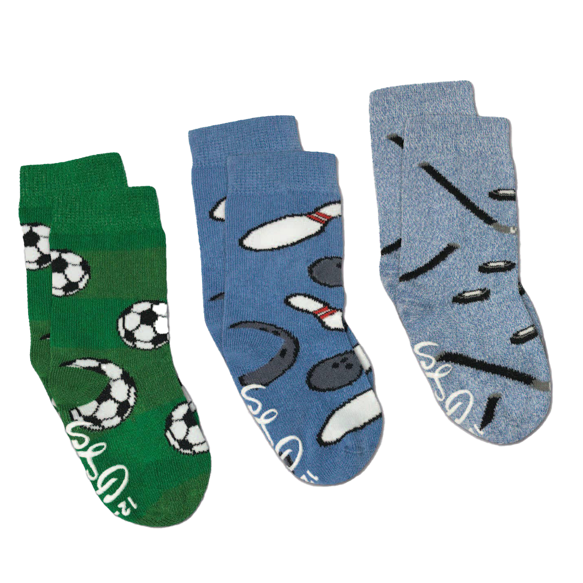 Bowling, Hockey And Soccer Kids Socks / 3-Pack / 0-12 Months