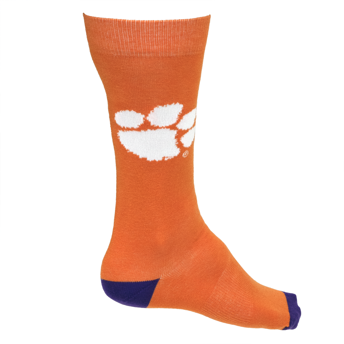 Clemson Orange Socks with White Paw