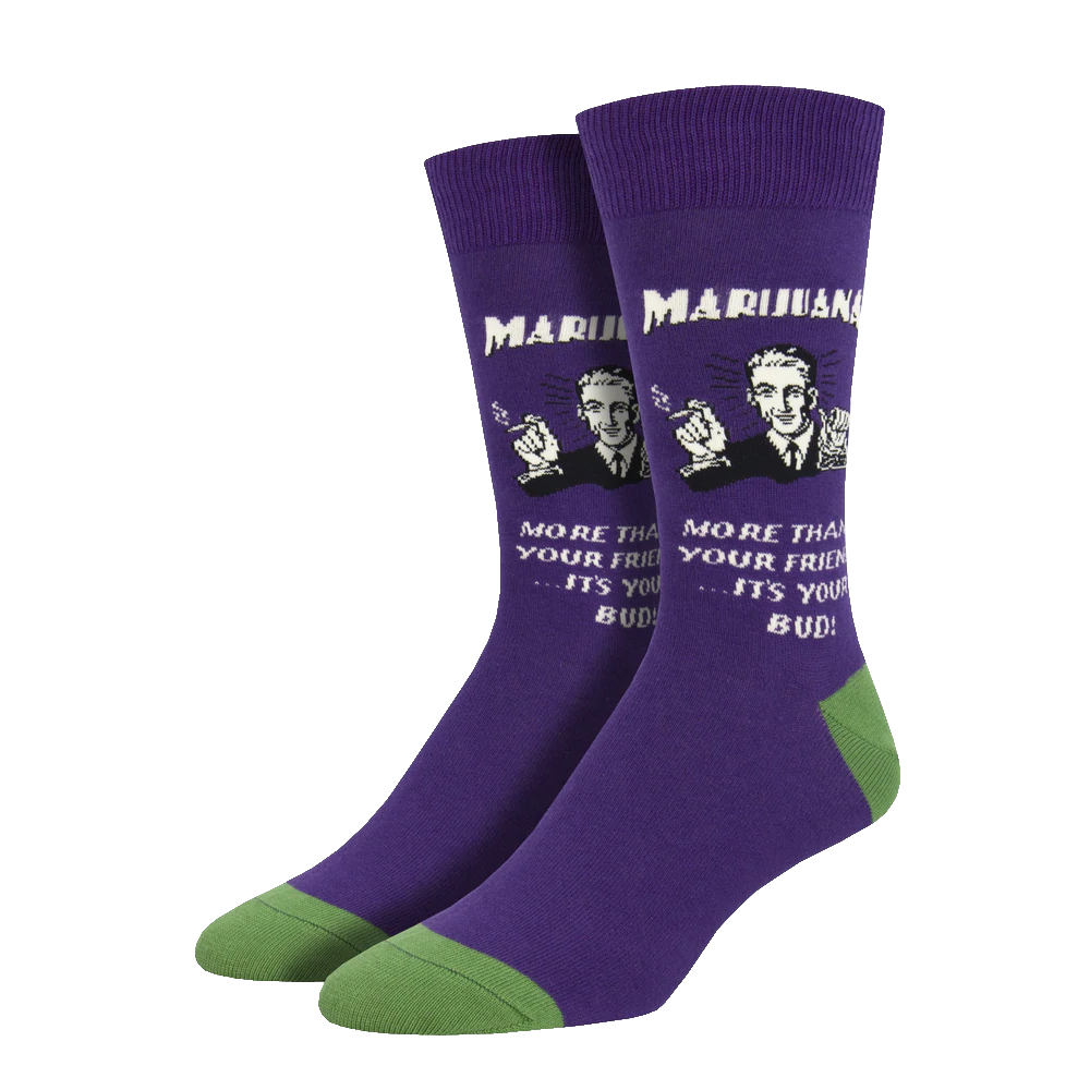 Retro Spoof &quot;Best Buds&quot; Socks - Purple