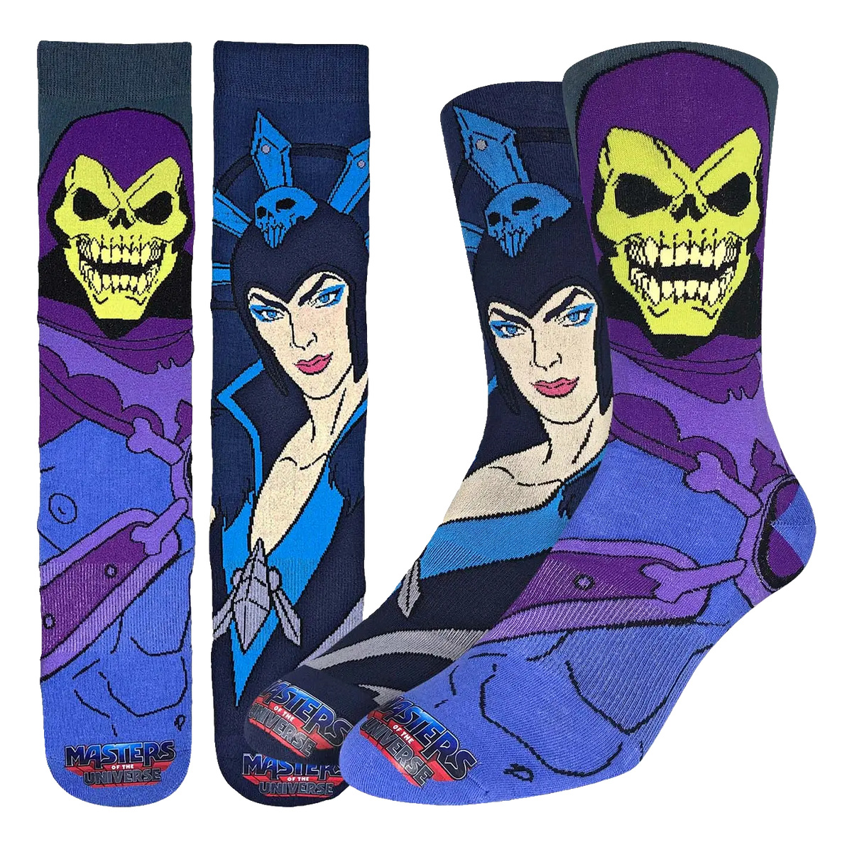 Masters of the Universe Skeletor and Evil-Lyn Socks
