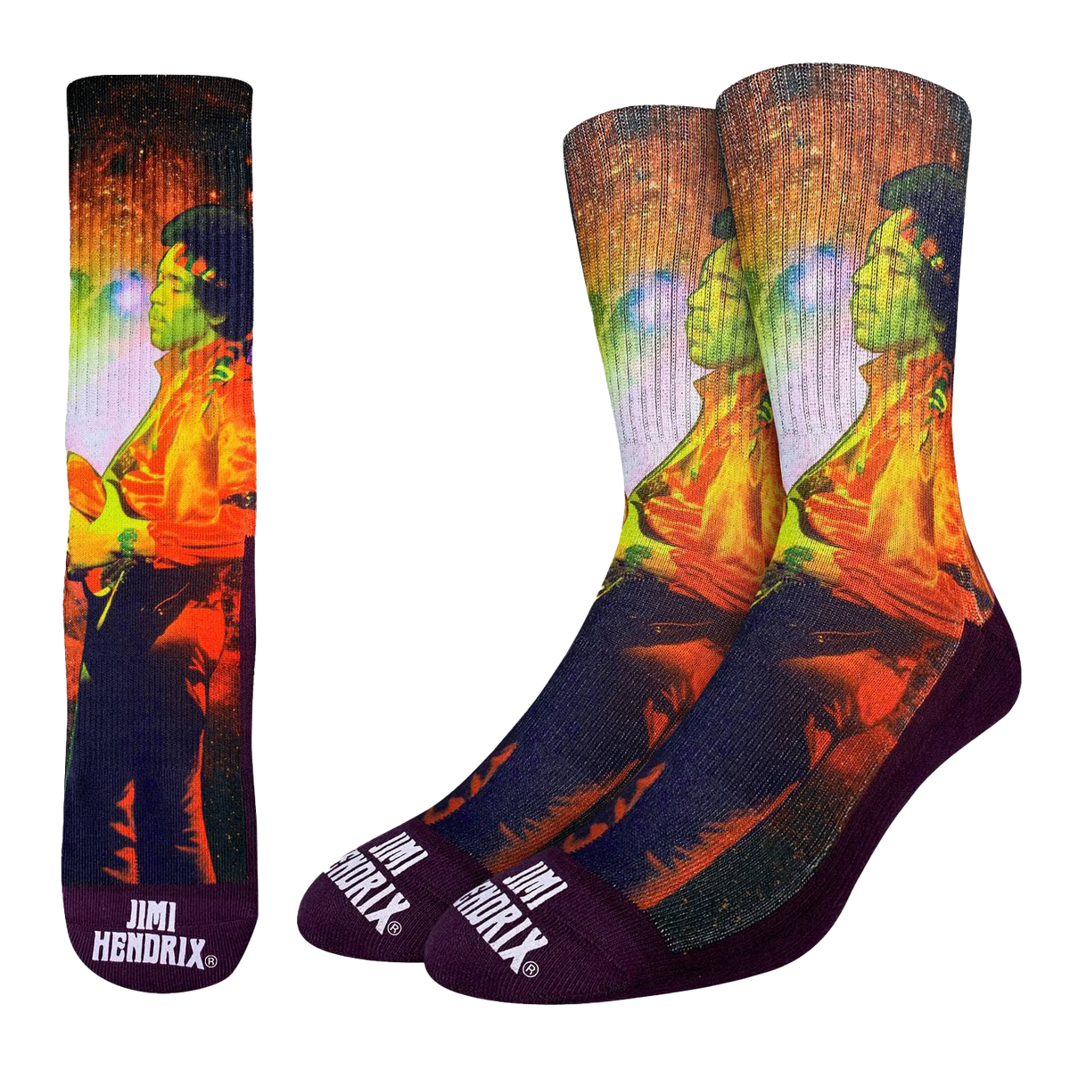 Jimi Hendrix Rocking Space Socks