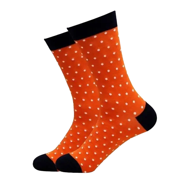 Orange &amp; White Polka Dot Socks