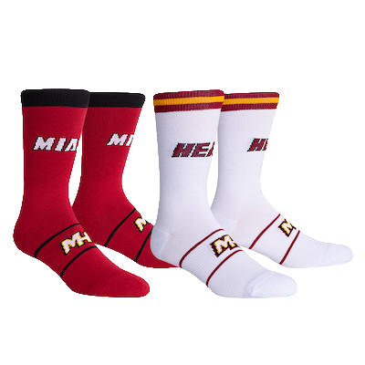 Miami Heat Home &amp; Away Crew Socks - 2 pair