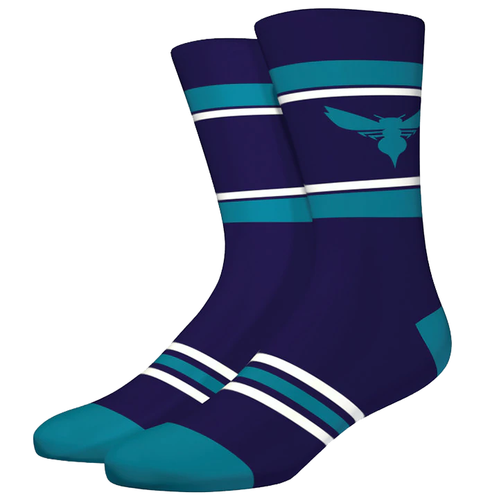 Charlotte Hornets Stripe Crew Socks