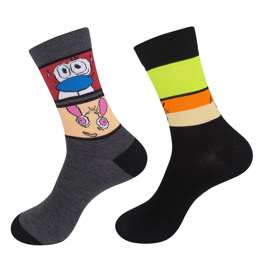 Ren &amp; Stimpy &amp; Rugrats Socks - 2 pair