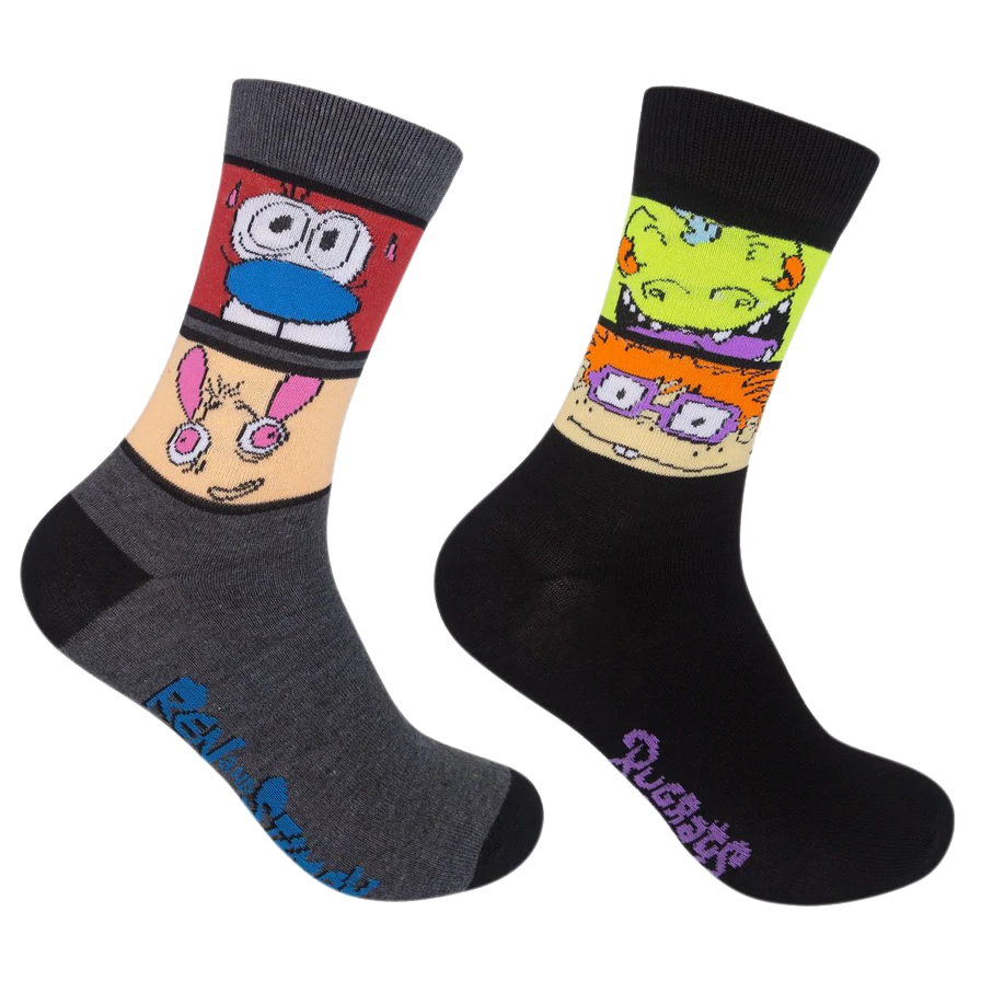 Ren &amp; Stimpy &amp; Rugrats Socks - 2 pair