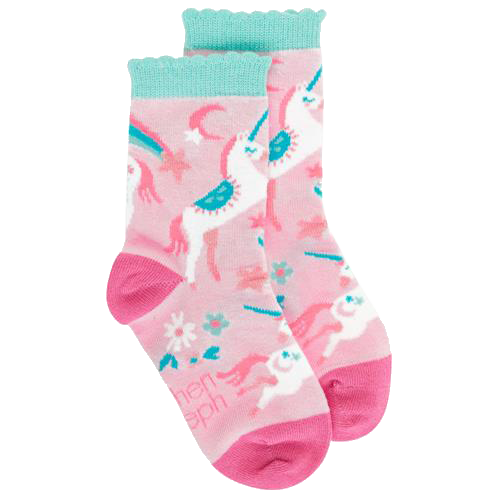 Toddler Socks - Pink Unicorn Medium