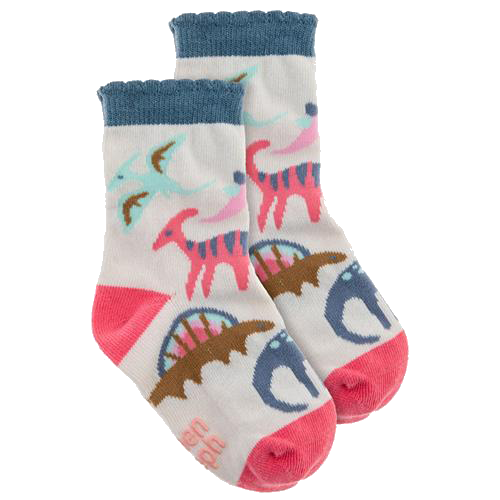 Toddler Socks - Pink Dino Small