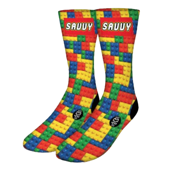 SAVVY LEGO LEGS Fun Puzzle Socks - Men