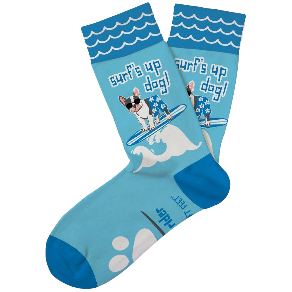 Surf&#39;s Up Dog Socks - Kids 1-5 - ages 7-10