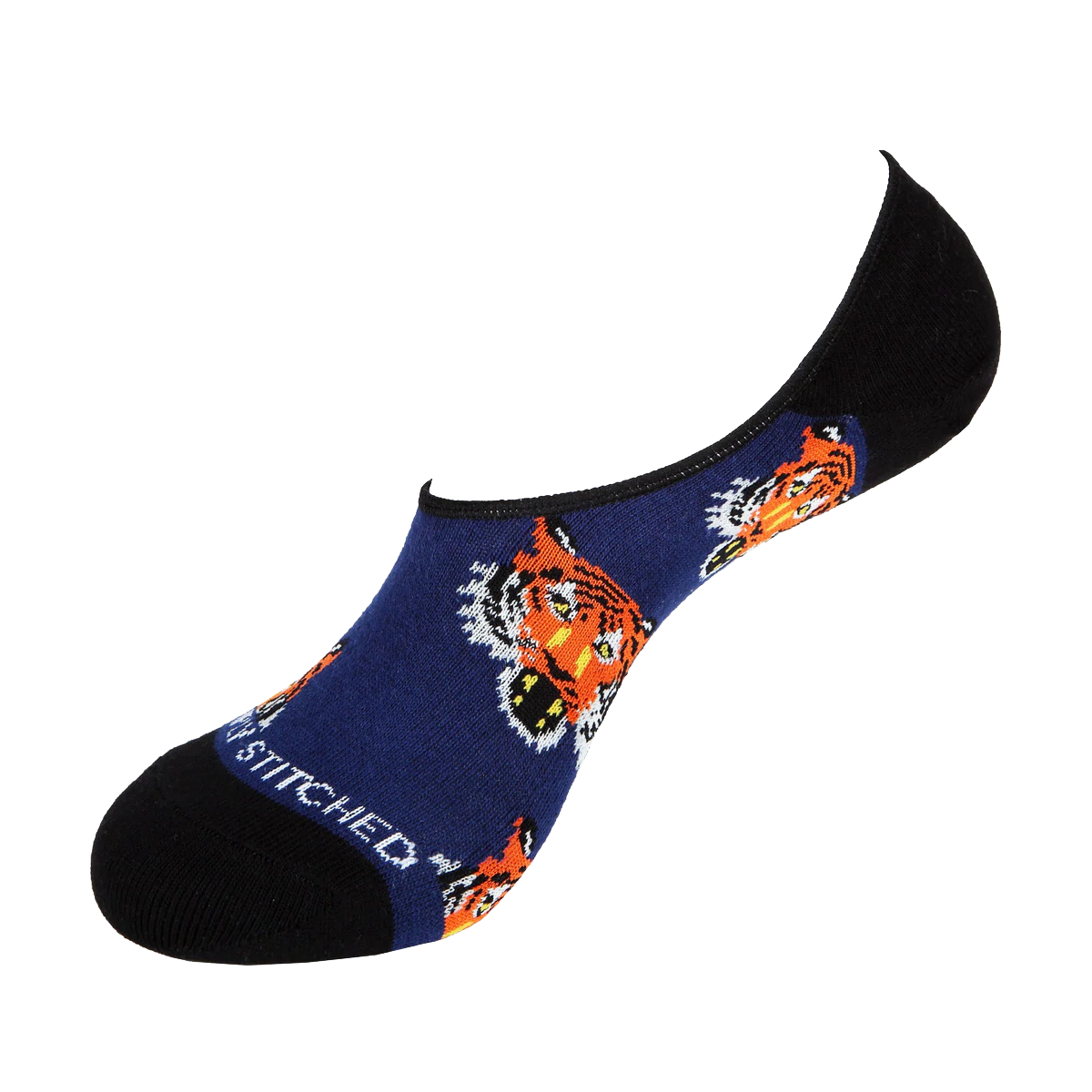 Blue Orange Tiger Socks - No Show