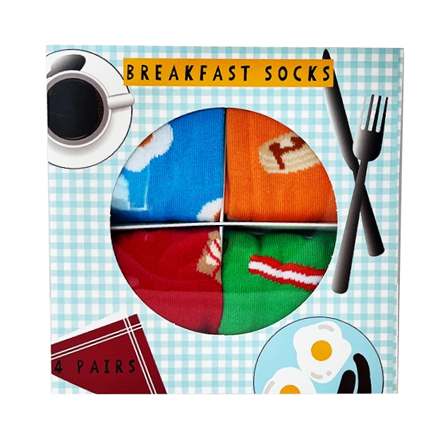 Unisex Breakfast Socks Gift Set - 4 Pair
