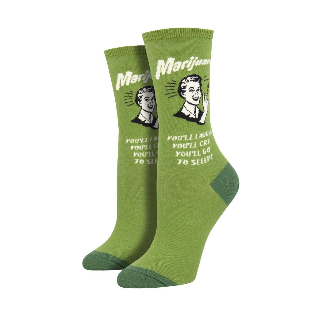 Retro Spoof &quot;Mary Jane&quot; Socks - Green - Womens