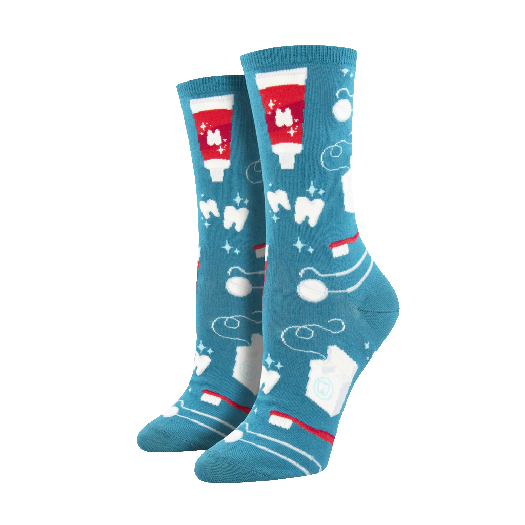 Pearly Whites Socks - Teal - Womens