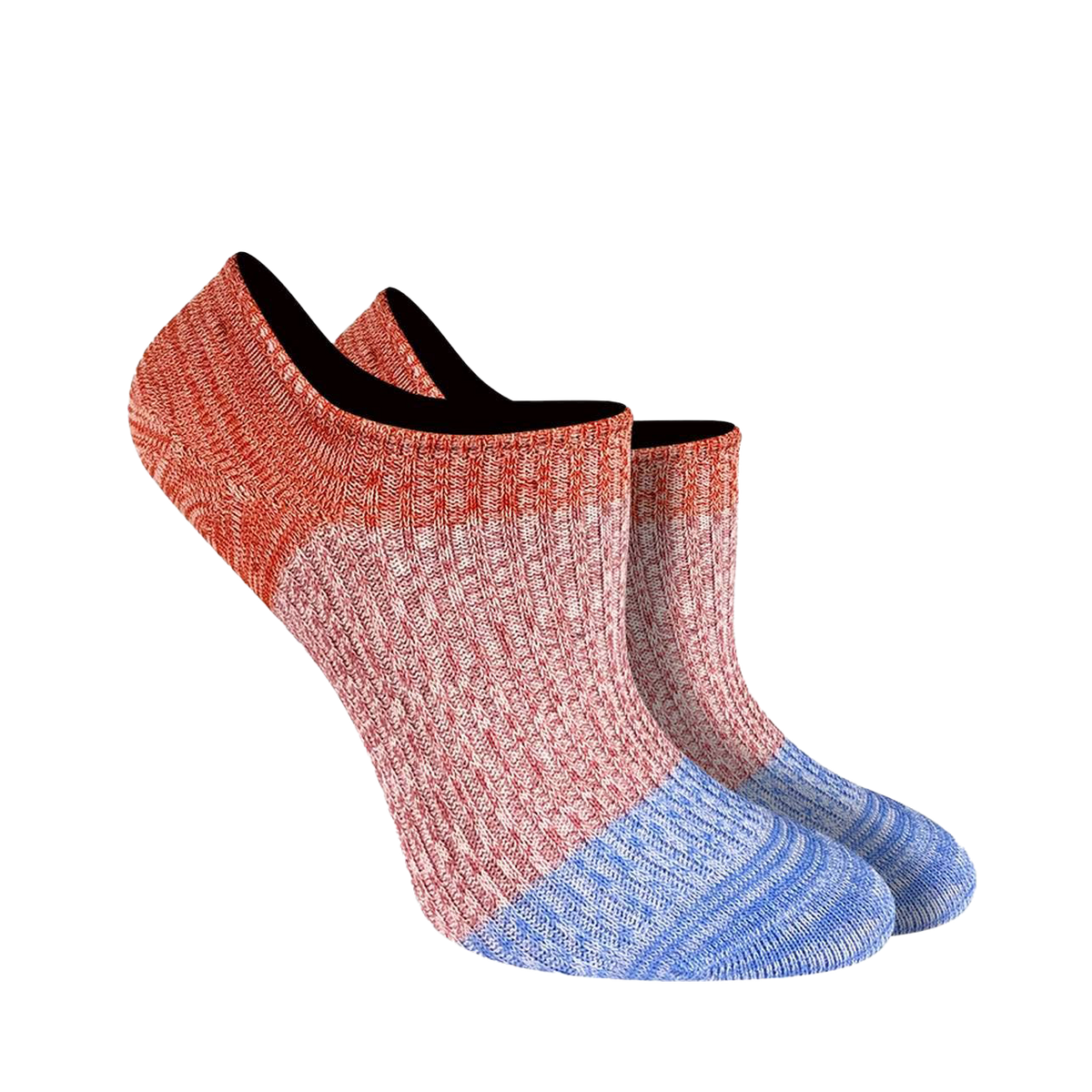 Orange, Pink, Blue Striped Socks - Ankle - Womens