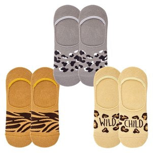 Leopard No Show Socks - 3-Pack
